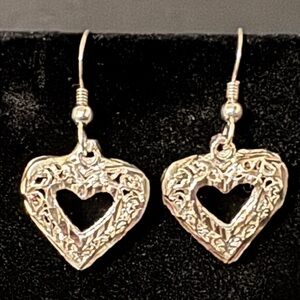 Elegant Silver Heart Earrings